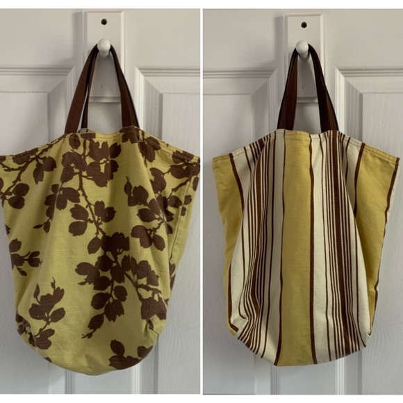 Reversible Floral/Striped Tote - Picture 1 of 9